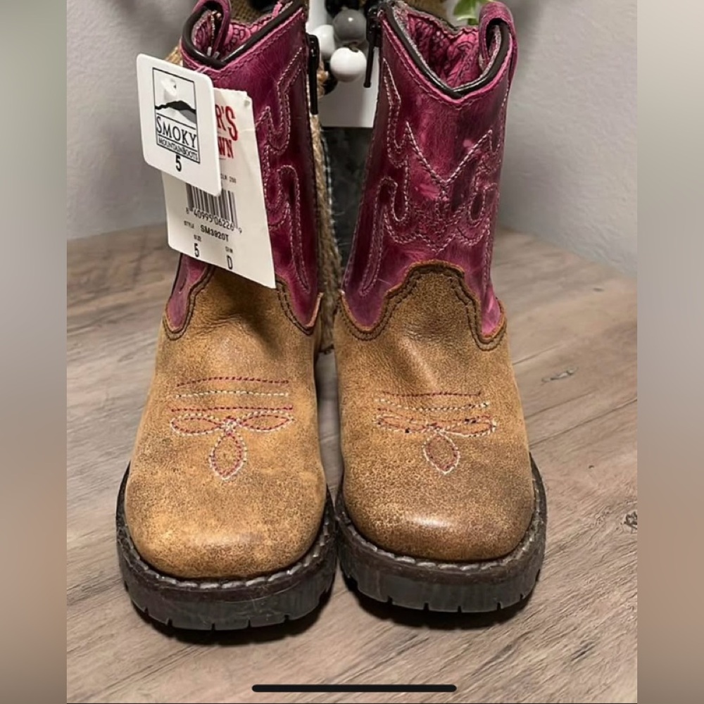 Smoky Mountain Kids' Pink and Brown Western Boots